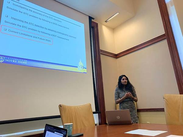 Sandhya Vasudevan during her Electrical Engineering PhD candidacy presentation