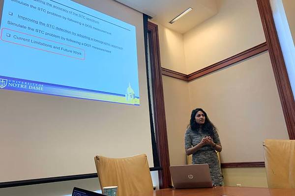 Sandhya Vasudevan during her Electrical Engineering PhD candidacy presentation